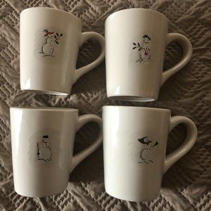 Williams Sonoma SNOWMAN 10 oz. mugs (4)